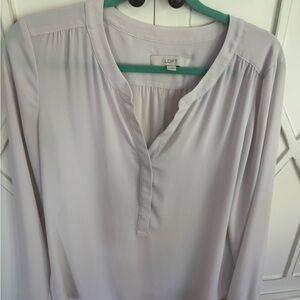 LOFT Women's Gray / Light Lilac  Blouse